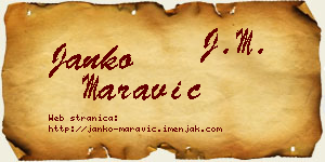 Janko Maravić vizit kartica